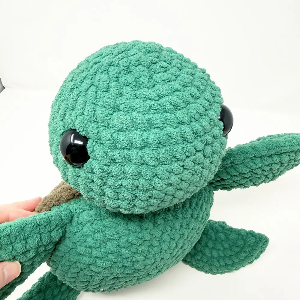 Handmade Green/Brown Amigurumi Crochet Turtle Stuffy/Plush Animal EUC